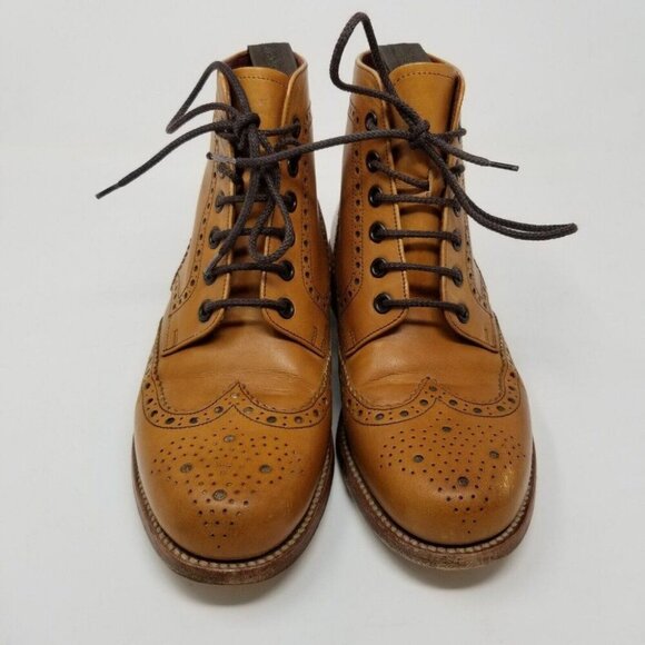 Loake Anne Leather Boots Brown Tan UK Size 5 Made In England 524526 0011
